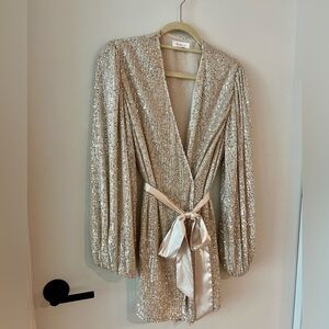 Champagne Sequin Mini Dress